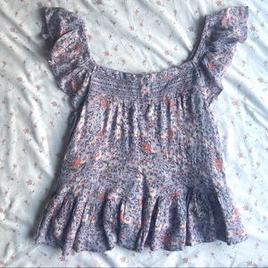 Lucky Brand NWOT Phoebe Crochet Trim Top